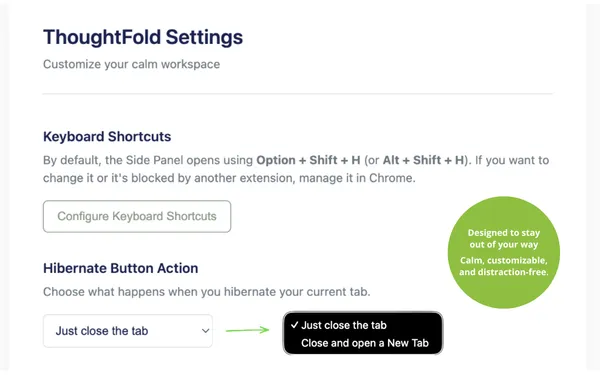 Stale Tab Nudge Settings